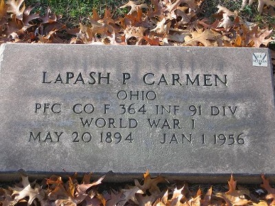 PFC LaPash P Carman May 20 1894-Jan 1 1956 / 