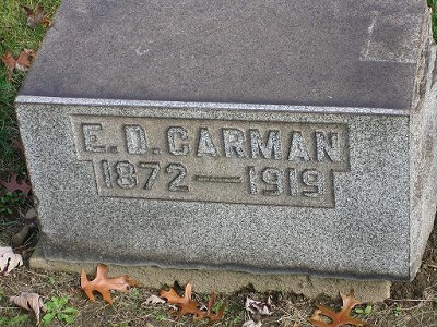 Edward David Carman May 6 1872-Jan 19 1919