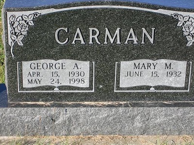 George A Carman Apr 15 1930-May 24 1998 / Mary M Jun 15 1932 