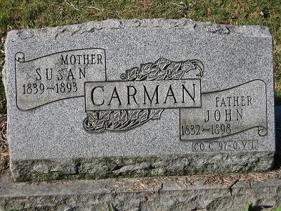 John Carman Dec 18 1834-Sep 20 1900 / Susan Bosman 1839-1893 