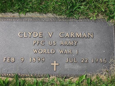 Clyde V Carman Feb 9 1899-July 22 1986