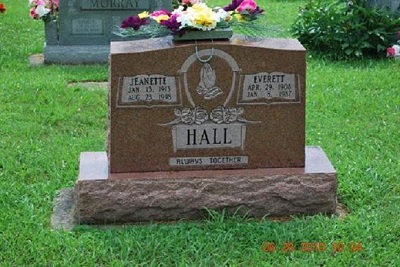 Everett Hall Apr 29 1908-Jan 8 1987 / Jeanette  Jan 13 1913-Aug 23 1995